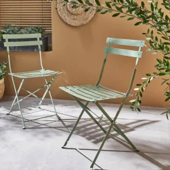 2er-Set klappbare Gartenstühle aus Stahl