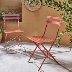 2er-Set klappbare Gartenstühle aus Stahl