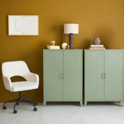 2er-Set Kommoden/Schränke aus Metall mit 2 Türen