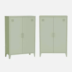 2er-Set Kommoden/Schränke aus Metall mit 2 Türen