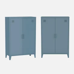 2er-Set Kommoden/Schränke aus Metall mit 2 Türen