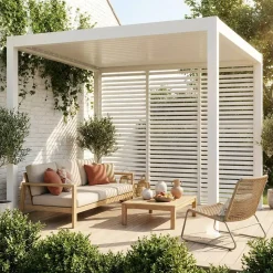 3er-Set Lamellenwände 100 cm für bioklimatische Pergola Aluminium 3x3m V2 4x3m 6x3m Triomphe