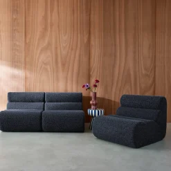 3er-Set modulare Lounge-Sessel mit Bezug im Alpaka-Look