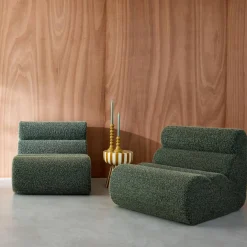 2er-Set modulare Lounge-Sessel mit Bezug im Alpaka-Look