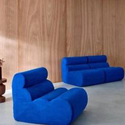 3er-Set modulare Lounge-Sessel mit Stoffbezug
