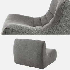 2er-Set modulare 1-Sitzer Sessel mit strukturiertem Bouclé-Bezug