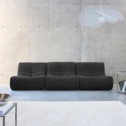 3er-Set modulare 1-Sitzer Sessel mit strukturiertem Bouclé-Bezug