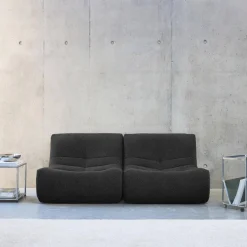 2er-Set modulare 1-Sitzer Sessel mit strukturiertem Bouclé-Bezug