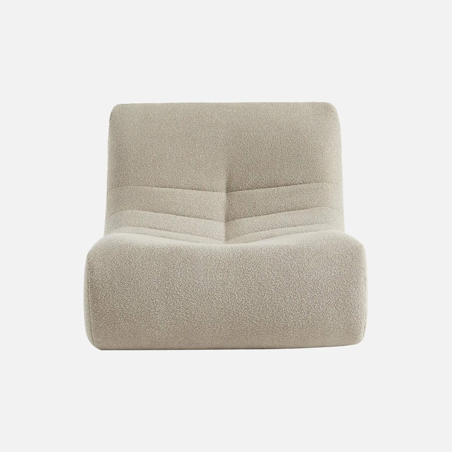 2er-Set modulare 1-Sitzer Sessel mit strukturiertem Bouclé-Bezug