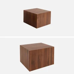 2er-Set quadratische Couchtische mit Holzoptik