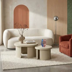 2er-Set runde Satztische für das Wohnzimmer