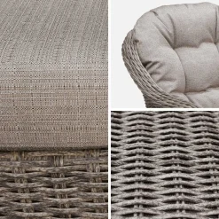 2er Set runde Sessel aus Polyrattan