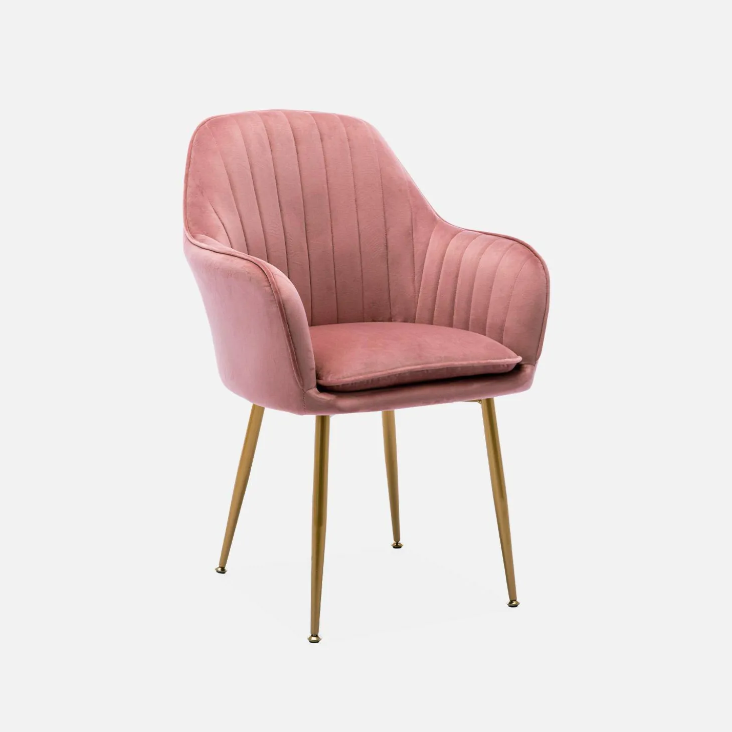 4er-Set Samt-Sessel mit Metallbeinen