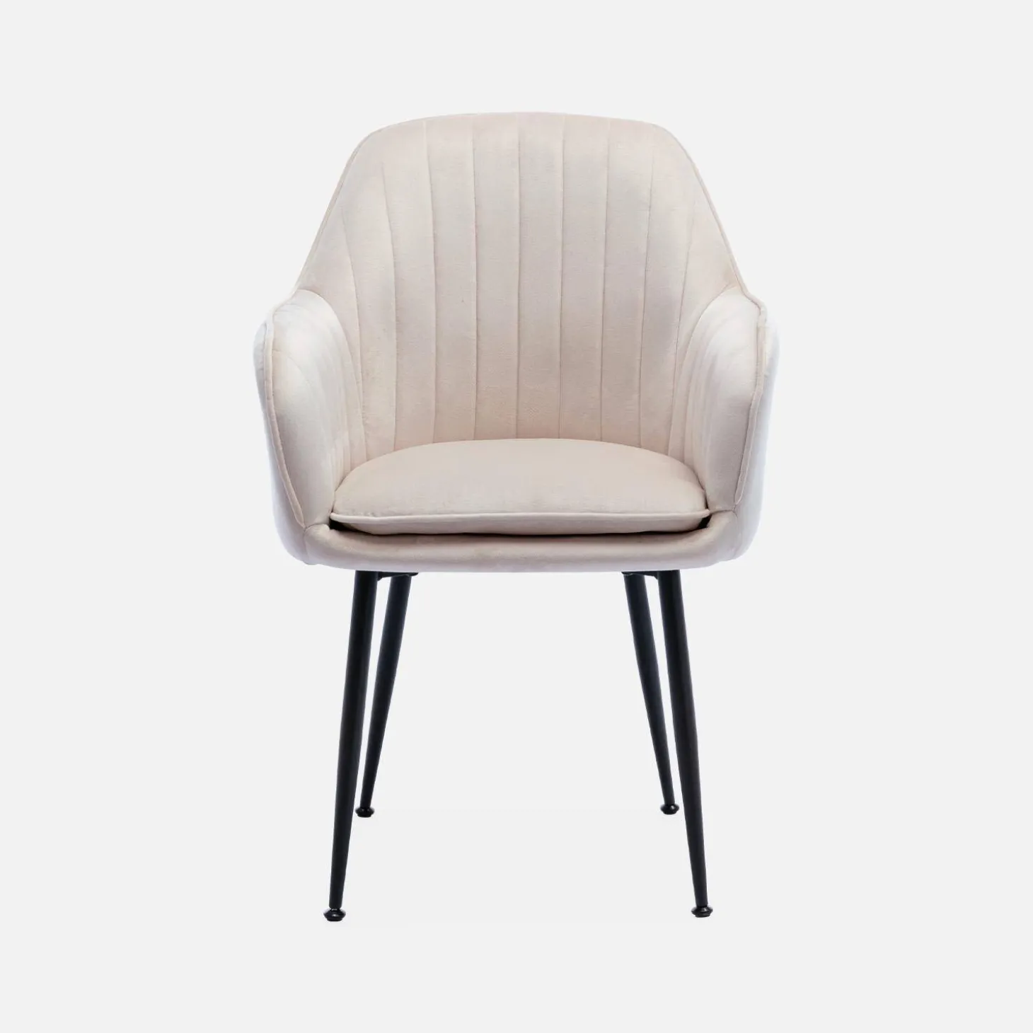 4er-Set Samt-Sessel mit Metallbeinen