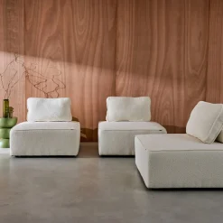 3er-Set Sessel Einsitzer für modulares Bouclé-Sofa