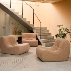 3er-Set Sessel mit Bezug im Alpaka-Look