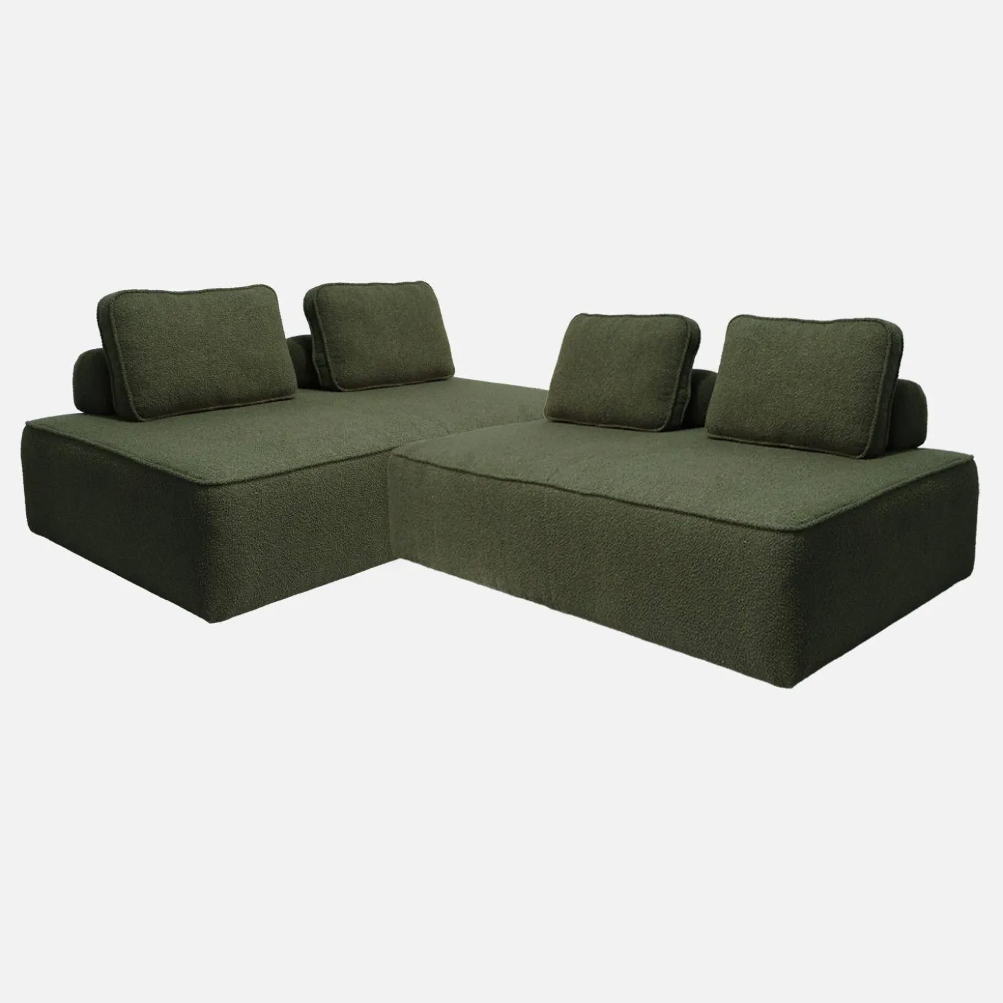 2er-Set 2-Sitzer Sofas mit Bouclé-Bezug für ein modulares Sofa