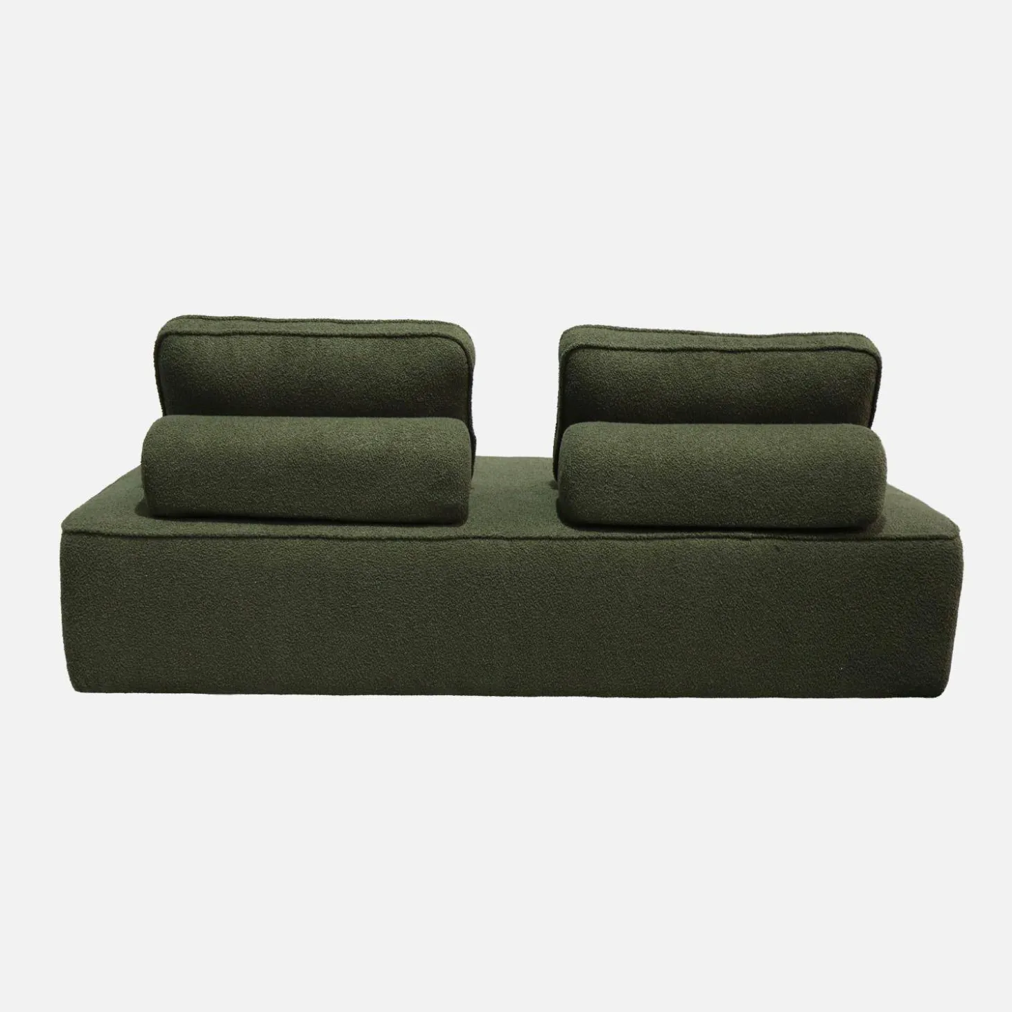 2er-Set 2-Sitzer Sofas mit Bouclé-Bezug für ein modulares Sofa