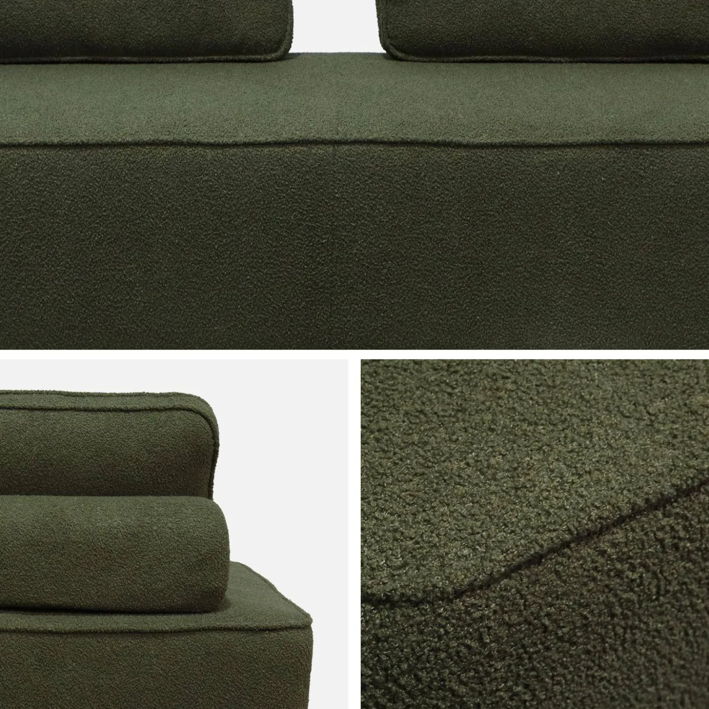 2er-Set 2-Sitzer Sofas mit Bouclé-Bezug für ein modulares Sofa
