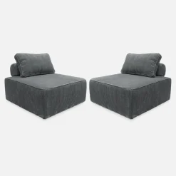 2er-Set Sofa-Modul-Sessel mit Cordbezug