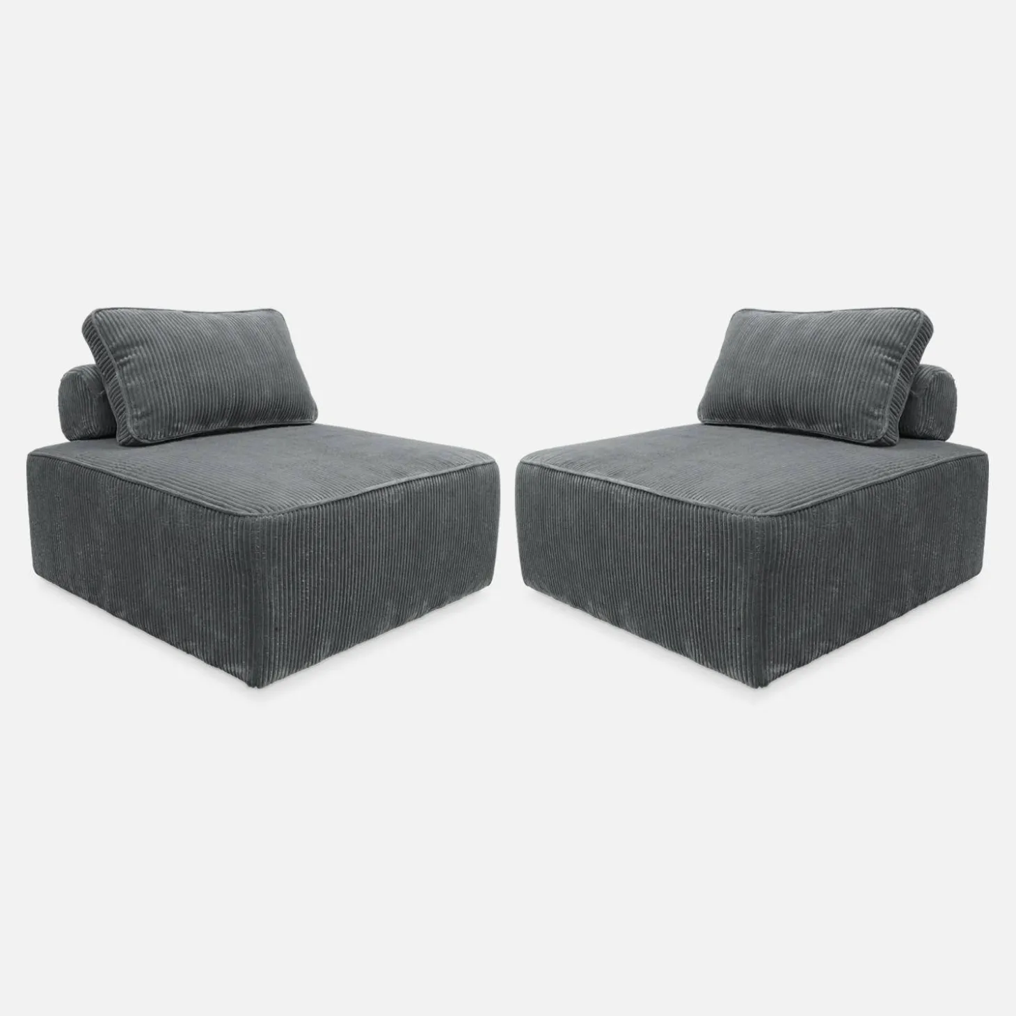 2er-Set Sofa-Modul-Sessel mit Cordbezug