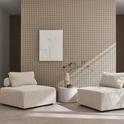 2er-Set Sofa-Modul-Sessel mit Cordbezug