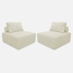2er-Set Sofa-Modul-Sessel mit Cordbezug
