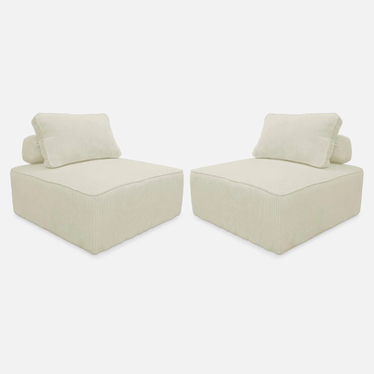 2er-Set Sofa-Modul-Sessel mit Cordbezug
