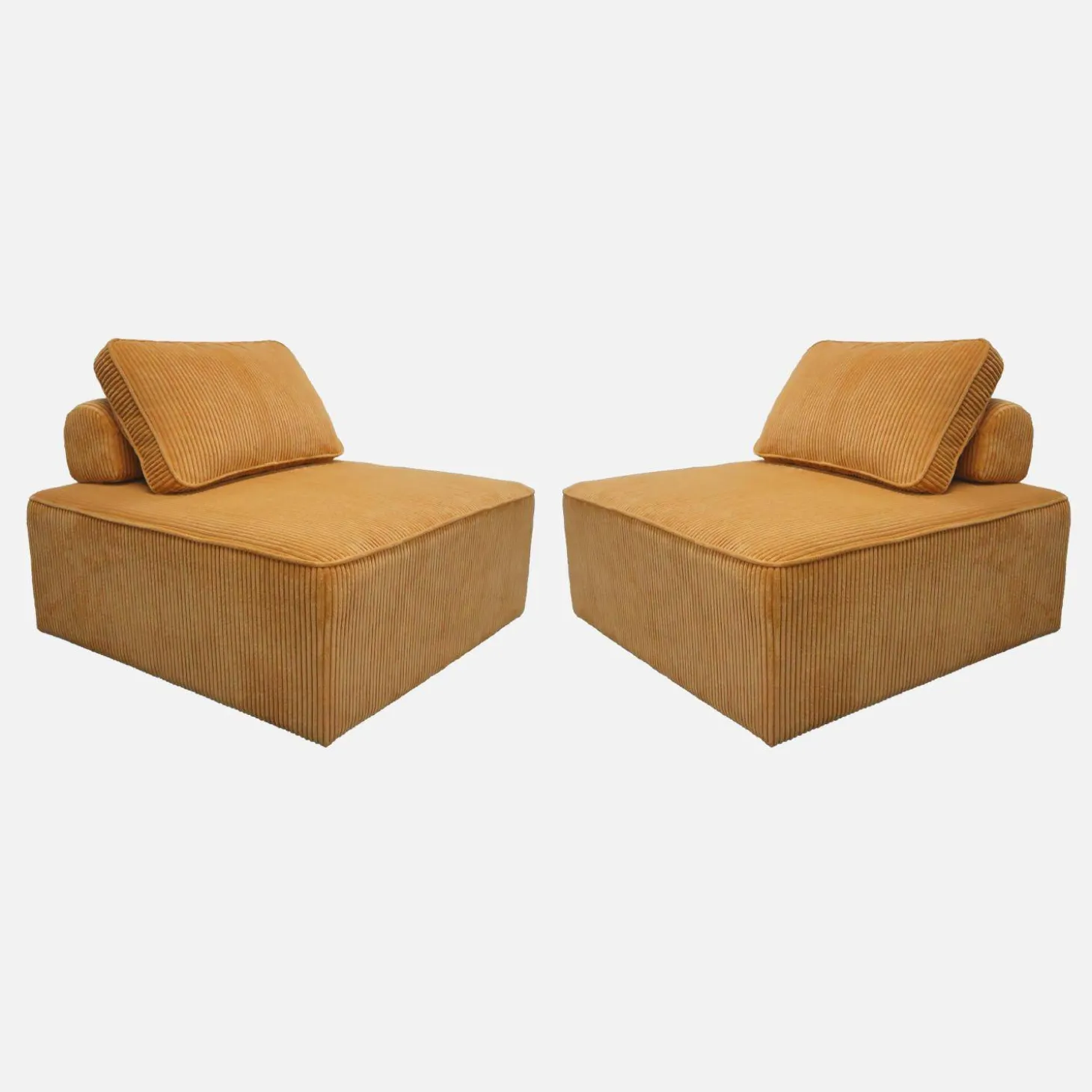 2er-Set Sofa-Modul-Sessel mit Cordbezug