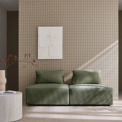 2er-Set Sofa-Modul-Sessel mit Cordbezug