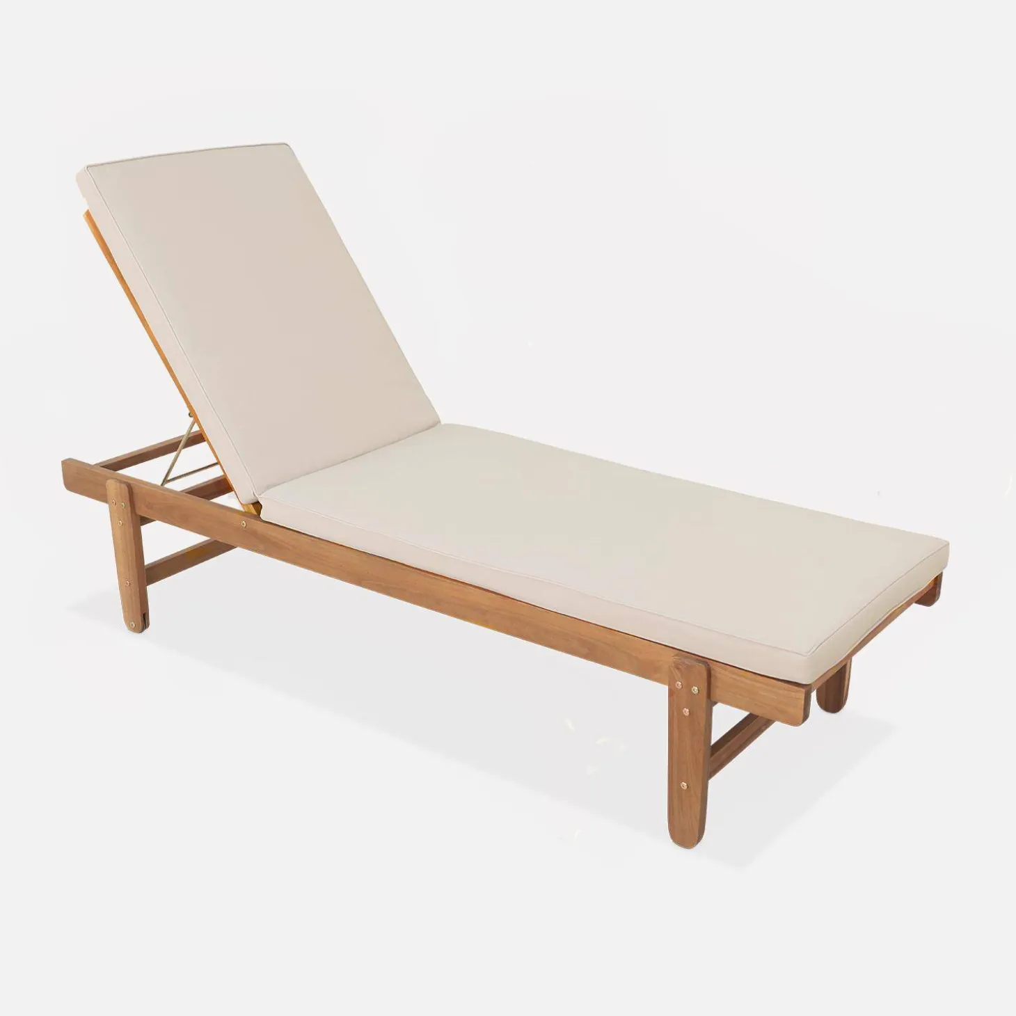 2er-Set Sonnenliegen aus Akazienholz mit Rädern