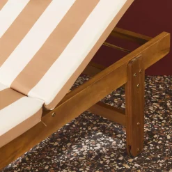 2er-Set Sonnenliegen aus Akazienholz mit Rädern