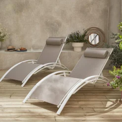 2er-Set Sonnenliegen aus Aluminium mehrfach verstellbar