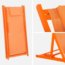 2er-Set Sonnenliegen aus Aluminium, mehrfach verstellbar