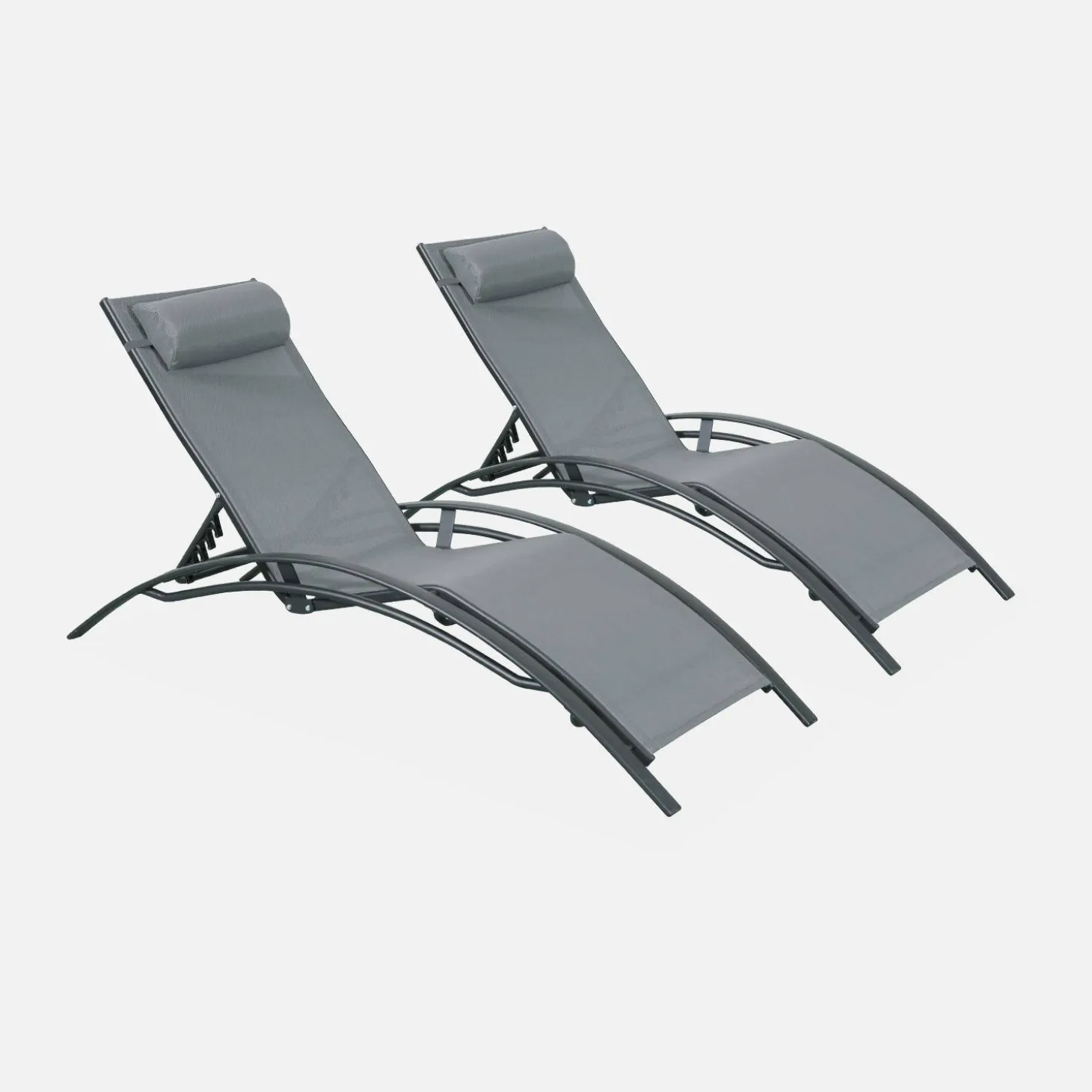 2er-Set Sonnenliegen aus Aluminium mehrfach verstellbar