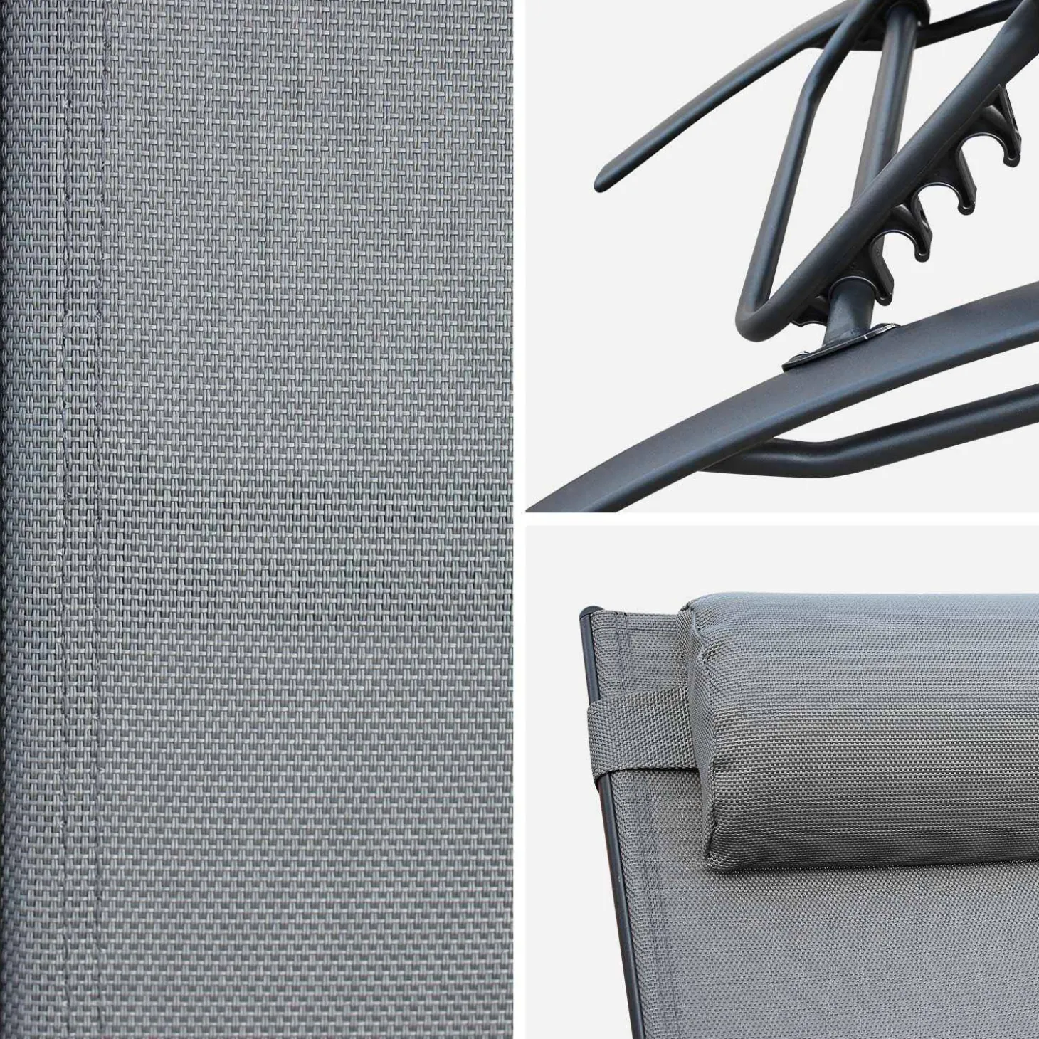 2er-Set Sonnenliegen aus Aluminium mehrfach verstellbar