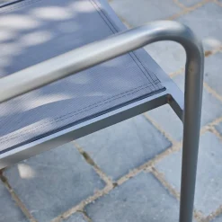 4er-Set stapelbare Gartensessel aus Aluminium und Textilene