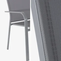 2er-Set stapelbare Gartensessel aus Aluminium und Textilene