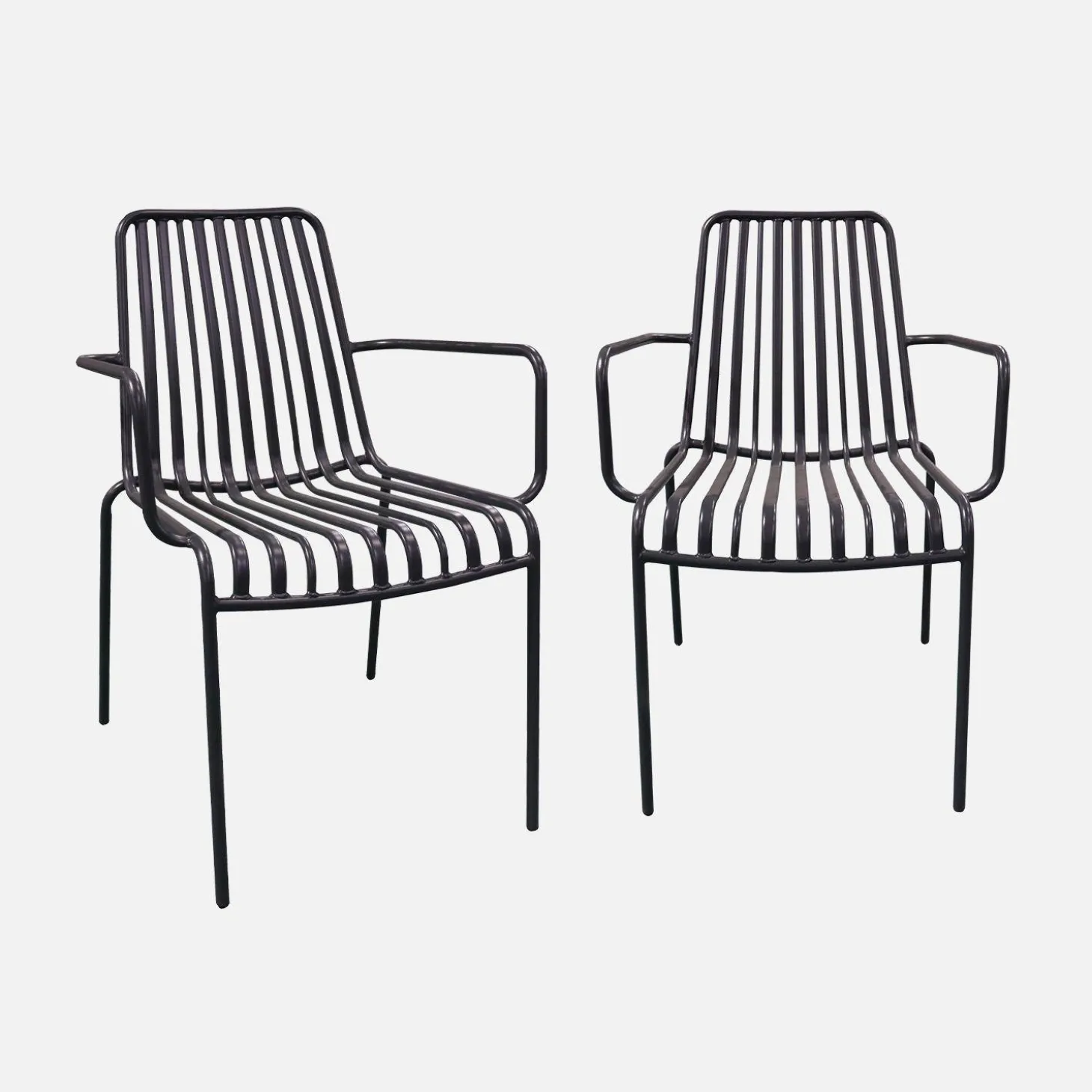 2er-Set stapelbare Gartenstühle aus Stahl