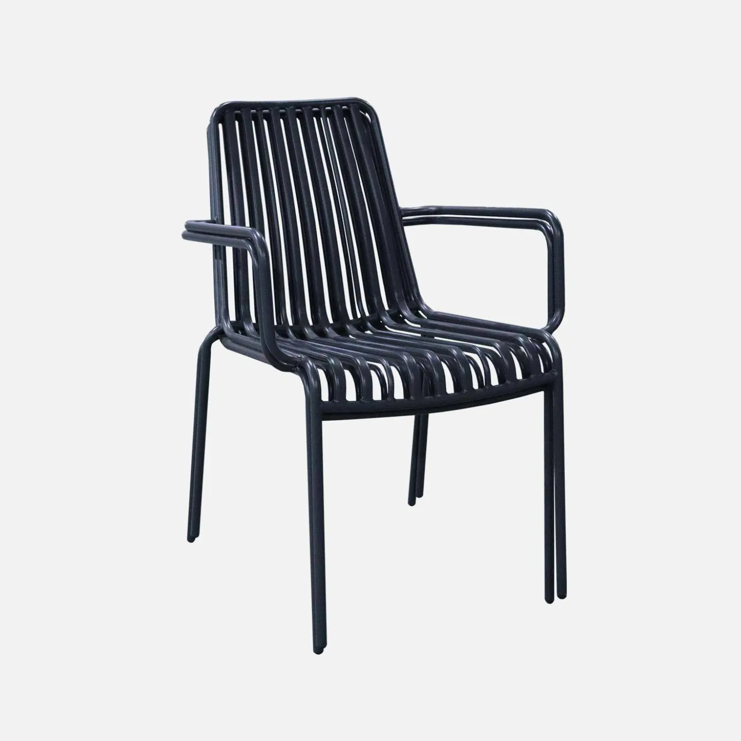 2er-Set stapelbare Gartenstühle aus Stahl