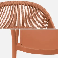 4er-Set stapelbare Gartenstühle mit Seiloptik