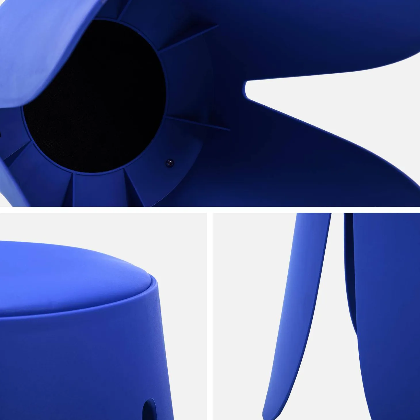 4er-Set stapelbare Hocker mit Kunstleder