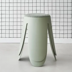 2er Set stapelbare Hocker, strukturierter Bouclébezug