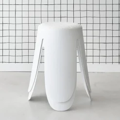 2er Set stapelbare Hocker, strukturierter Bouclébezug