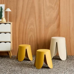 2er-Set Stapelhocker für Kinder mit strukturierter Bouclé