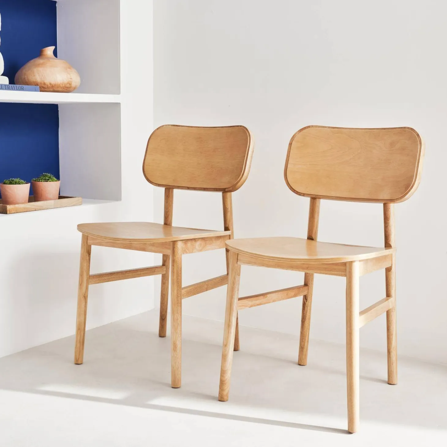 2er Set Stühle aus Hevea-Holz
