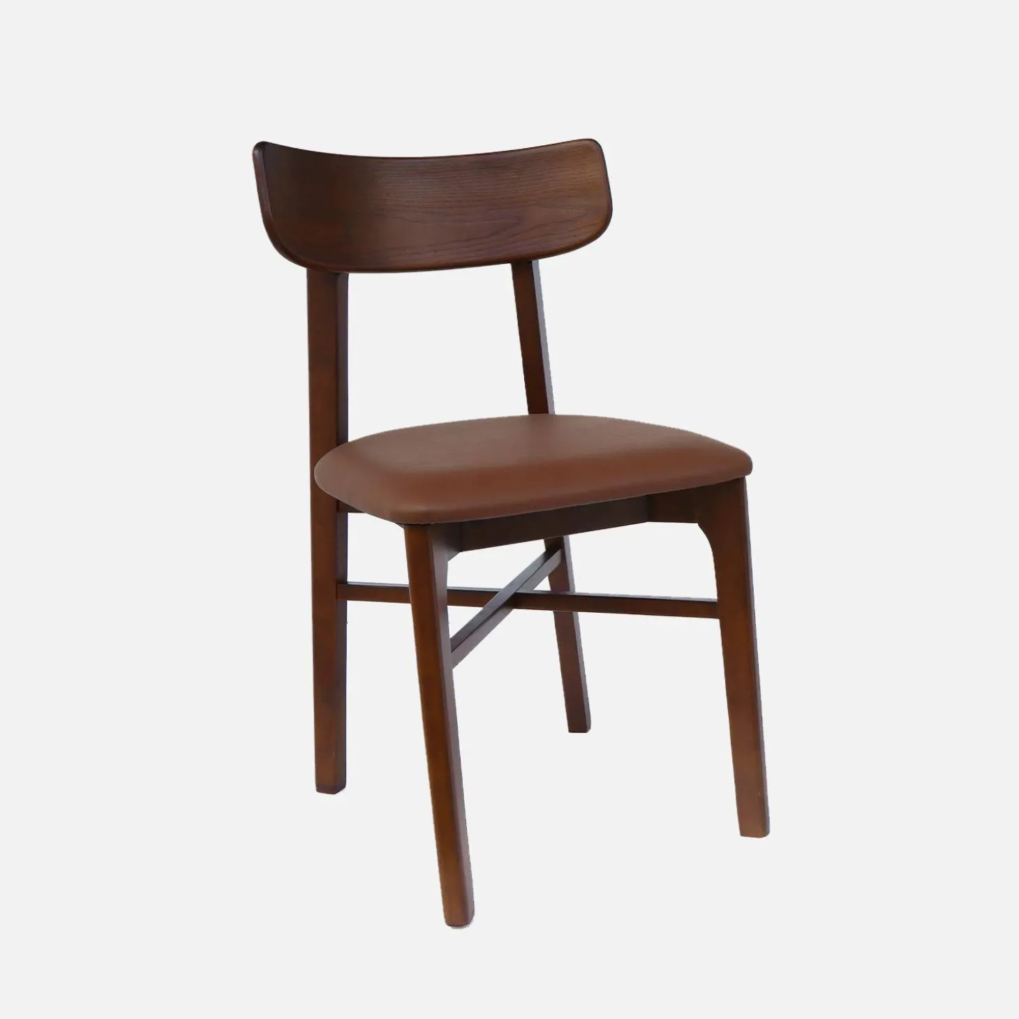 2er-Set Stühle aus Hevea-Holz und Kunstleder