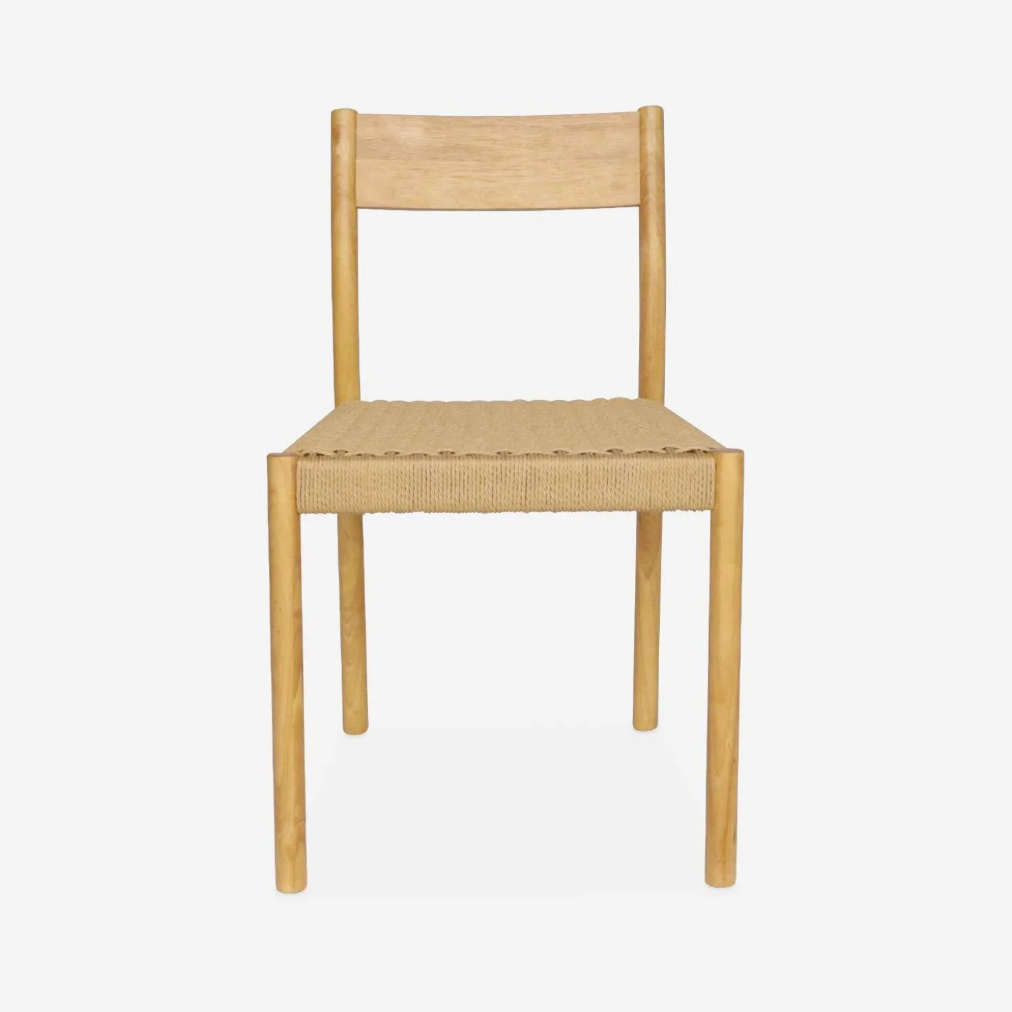 2er-Set Stühle aus Holz und Seilgeflecht