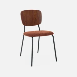 2er-Set Stühle mit strukturiertem Bouclé-Sitz