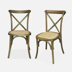 2er-Set Vintage Bistrostuhl aus Holz